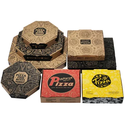 Pizzakarton 6, 7, 8, 9, 10, 12 Zoll Pizzakarton Rindsleder Wellpappe Pizzaverpackungskarton Verpackungskarton Lieferkarton