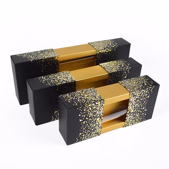 Maßgeschneiderte, elegante, ausgefallene, lebensmittelechte Schokoladen-Geschenk-Einzelhandels-Magnetverschluss-Parfüm-Kosmetik-Verpackungspapier-Flip-Box mit Kunststoffeinsatz