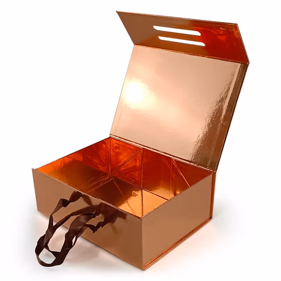 OEM-Geschenkbox aus kundenspezifischem, mit Satin ausgekleidetem Verpackungspapier für Kleidung mit Bandverschluss