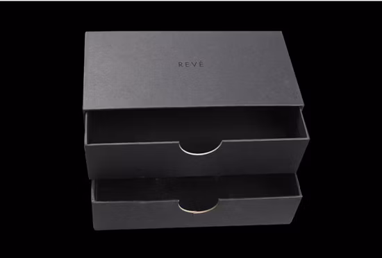 Kundenspezifische Geschenkbox mit kreativer Schubladenverpackung in Schwarz